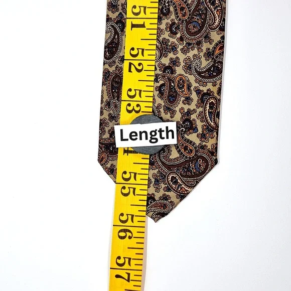 Vintage Robert Talbott Tie Mens Classic Silk Paisley Brown Blue‎ Hand Sewn 90s - Picture 8 of 8